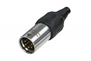 Разъем XLR кабельный, 5 контактов, штекер, влагозащищенный IP65 and UL50E