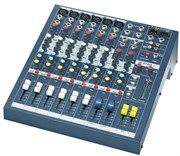 Soundcraft EPM6 микш.пульт, 6 mono + 2 stereo, 2 aux, 60мм фейдер