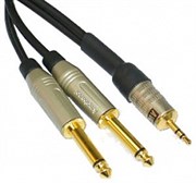 Проф. аудио кабель JACK 3.5 (Stereo) - 2*JACK 6.3 (Mono) 10m