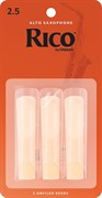 D`ADDARIO WOODWINDS RJA0325 RICO, 3 PAK, ALTO SAX, 2.5 трости для альт саксофона, размер 2.5, 3 шт