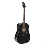 GREG BENNETT GD100S/BK - акустическая гитара, дредноут, ель, цвет черный
