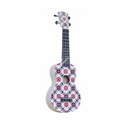WIKI UK/SLAVE - гитара укулеле,  сопрано, липа, рисунок "Славянский узор", чехол в комплекте