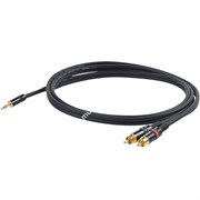 PROEL CHLP215LU3 - инсертный кабель, 3.5 джек стерео <-> 2хRCA (папа),  длина - 3м