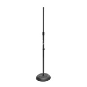 ONSTAGE MS7201B - микрофонная стойка, прямая, круглое основание, регулируемая высота,черная