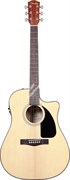 FENDER CD-60SCE NAT электроакустическая гитара, топ - массив ели, цвет натуральный