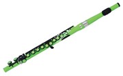 NUVO Student Flute - Laser Green флейта, студенческая модель, материал - пластик, цвет - зелёный, в комплекте тряпочка для проти