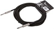 INVOTONE ACI1106/BK - инструм. кабель, 6,3 джек моно <-> 6,3 джек моно, тряп. изол, дл. 6 м (черный)