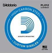 D'ADDARIO PL012 - Plain steel одиночная струна
