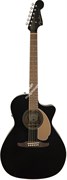 Fender Newporter Player JTB Электроакустическая гитара, цвет черный