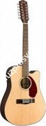 FENDER CD-140SCE-12 NAT WC электроакустическая гитара 12 струнная, топ - массив ели, цвет натуральный, с кейсом