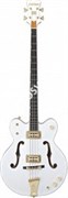 Gretsch G6136LSB White Falcon™ Bass, 34&#39; Scale, Ebony Fingerboard, White Бас-гитара полуакустическая, цвет белый