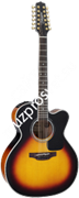 TAKAMINE PRO SERIES 6 P6JC-12 BSB 12-ти струнная электроакустическая гитара типа JUMBO CUTAWAY с кейсом, цвет санбёрст
