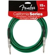 FENDER 15&#39; CALIFORNIA INSTRUMENT CABLE SURF GREEN инструментальный кабель 4,5 метра, цвет зеленый