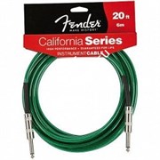 FENDER 20&#39; CALIFORNIA INSTRUMENT CABLE SURF GREEN инструментальный кабель 6 метров, цвет зеленый