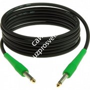 KLOTZ KIKC4.5PP4 готовый инструментальный кабель, чёрн., прямые разъёмы KLOTZ Mono Jack (зелёного цвета), дл. 4,5 м