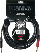KLOTZ TI-0300PSP TITANIUM готовый инструментальный кабель 3м, джек моно Neutrik - джек моно Neutrik 'silent', цвет черный