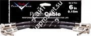 FENDER CUSTOM SHOP 6'' PATCH CABLE 2 PACK BLACK TWEED коммутационный кабель (упаковка 2 шт), 0,15 м, чёрная твидовая оболочка