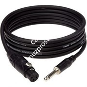 KLOTZ M1FP1N0750 готовый микрофонный кабель MY206, длина 7.5м, XLR/F Neutrik, металл - моно Jack Neutrik, металл