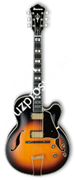 IBANEZ AF200-BS, полуакустическая гитара с кейсом