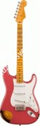 Fender Custom Shop 1955 Stratocaster Heavy Relic, Aged Coral Pink over Chocolate 2-Color Sunburst Электрогитара
