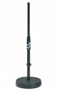 K&M 23300-300-55 напольная/настольная низкая микрофонная стойка на круглом основании, В 35-58 см, разъём 3/8', чёрная