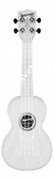 WATERMAN by KALA KA-SWT Укулеле, форма корпуса - сопрано, материал - АБС пластик, цвет - прозрачный белый глянцевый, чехол