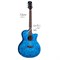 Luna Gypsy QA TBL - акустическая гитара с вырезом,ель,цвет синий,фактура "ясень" - фото 114986